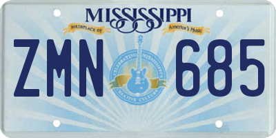 MS license plate ZMN685
