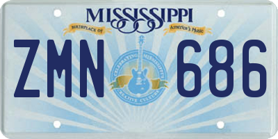 MS license plate ZMN686