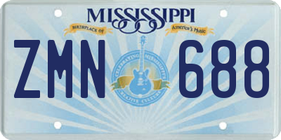 MS license plate ZMN688