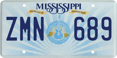 MS license plate ZMN689