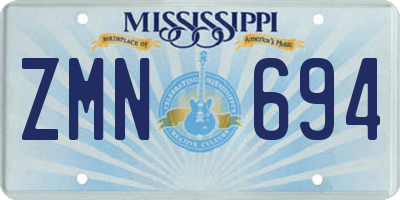 MS license plate ZMN694