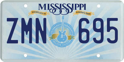 MS license plate ZMN695