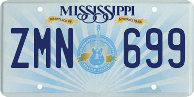 MS license plate ZMN699
