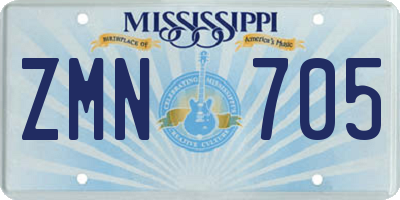 MS license plate ZMN705