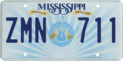 MS license plate ZMN711