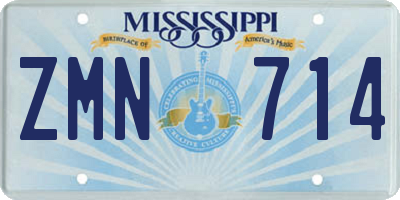 MS license plate ZMN714