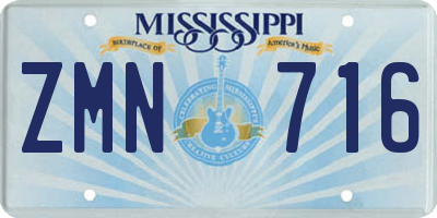 MS license plate ZMN716