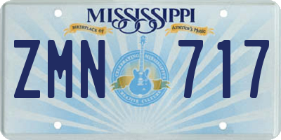 MS license plate ZMN717