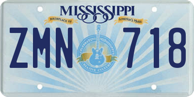 MS license plate ZMN718