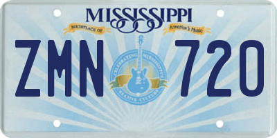 MS license plate ZMN720