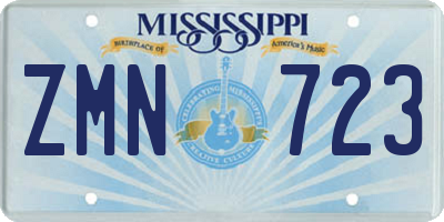 MS license plate ZMN723