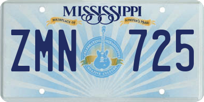 MS license plate ZMN725