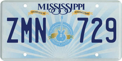 MS license plate ZMN729