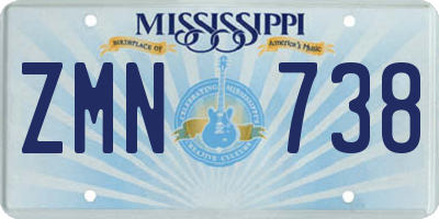 MS license plate ZMN738