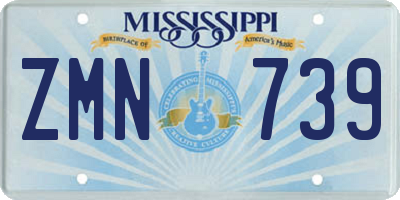 MS license plate ZMN739