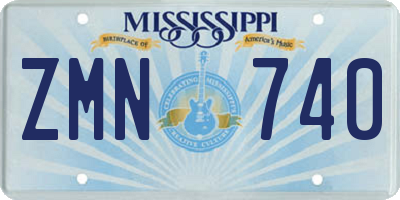 MS license plate ZMN740