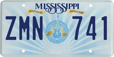 MS license plate ZMN741