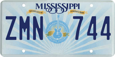 MS license plate ZMN744