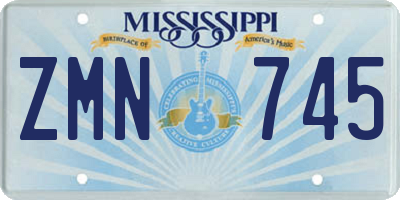 MS license plate ZMN745