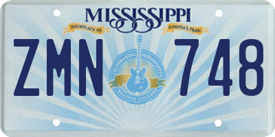 MS license plate ZMN748