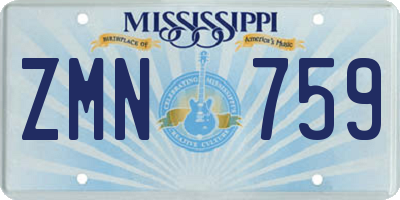 MS license plate ZMN759