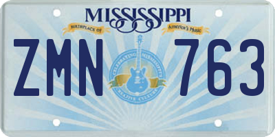 MS license plate ZMN763