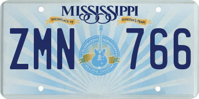 MS license plate ZMN766