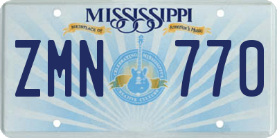 MS license plate ZMN770