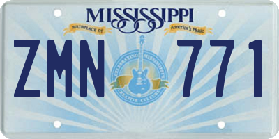 MS license plate ZMN771