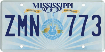 MS license plate ZMN773