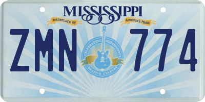 MS license plate ZMN774