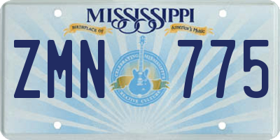 MS license plate ZMN775