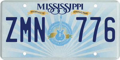 MS license plate ZMN776
