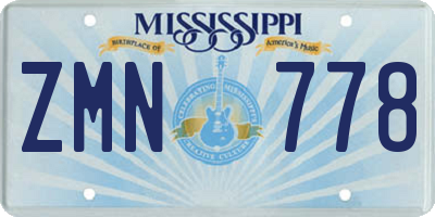 MS license plate ZMN778