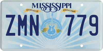 MS license plate ZMN779