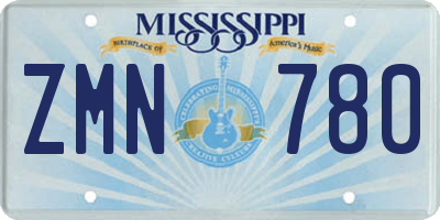 MS license plate ZMN780