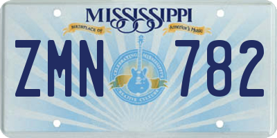 MS license plate ZMN782
