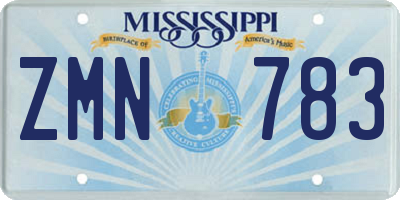 MS license plate ZMN783