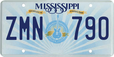 MS license plate ZMN790