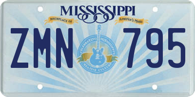 MS license plate ZMN795