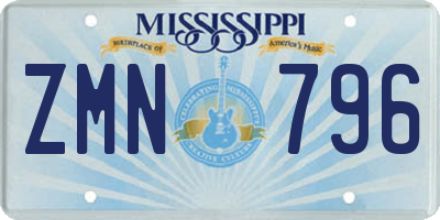 MS license plate ZMN796