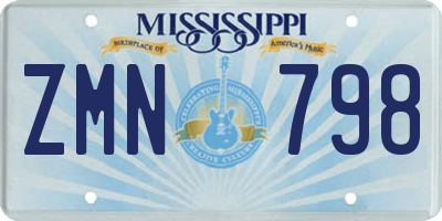 MS license plate ZMN798