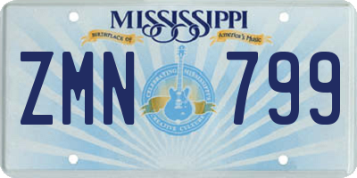 MS license plate ZMN799