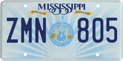 MS license plate ZMN805