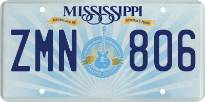MS license plate ZMN806