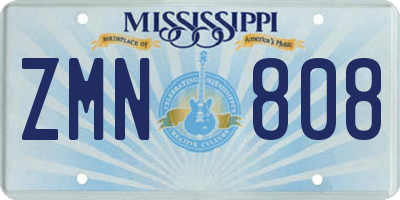 MS license plate ZMN808