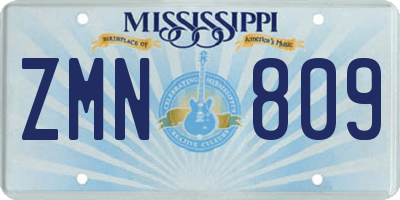 MS license plate ZMN809