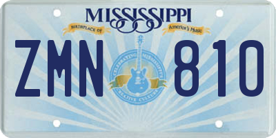 MS license plate ZMN810