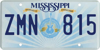MS license plate ZMN815