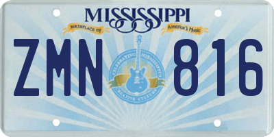 MS license plate ZMN816
